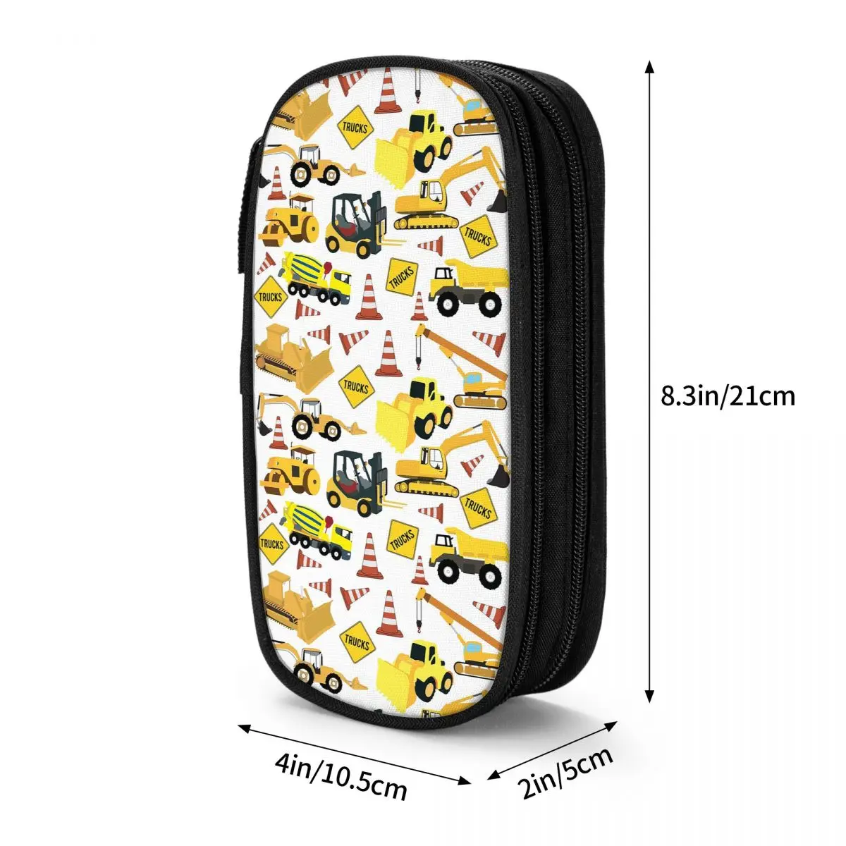 Excavators Construction Machines Cartoon Pencil Case for Students School Pen Box Pencil Bag Stationery Supplies Pen Holder Bag