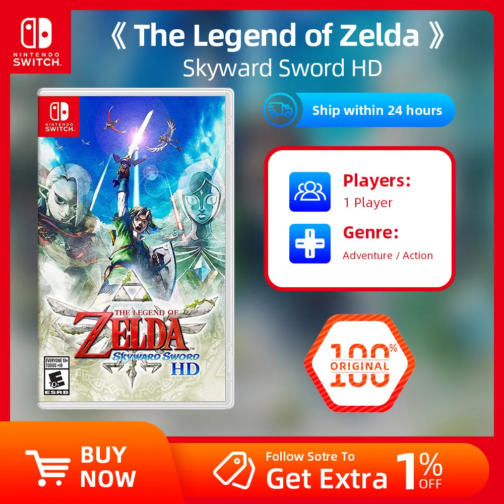 Nintendo Switch Game - The Legend of Zelda Skyward Sword HD - Games Cartridge Physical Card