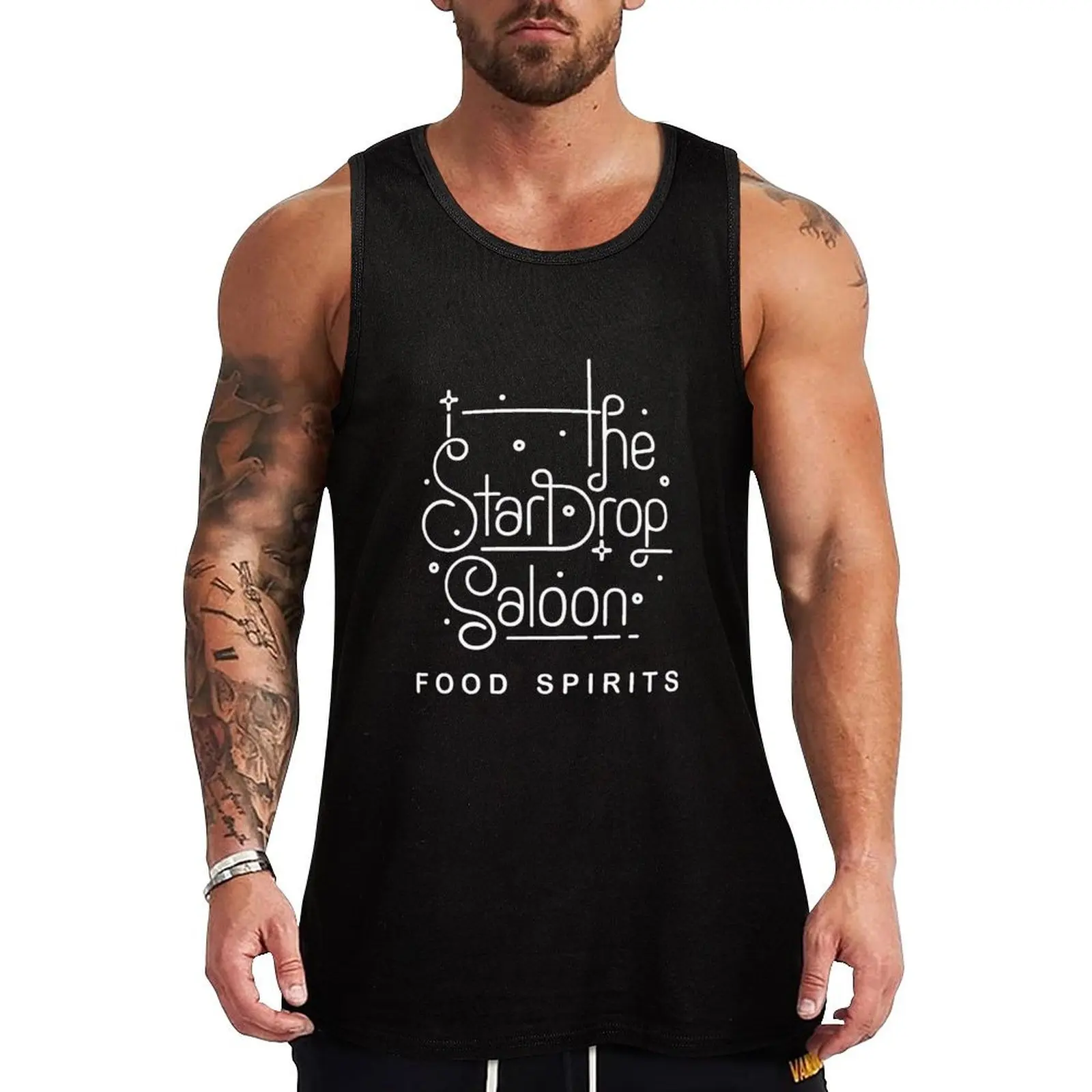 Stardew Valley Inspired Stardrop Saloon Food Spirits Tank Top Dry Fit Tank Top Moisture Wicking Sports Sleeveless