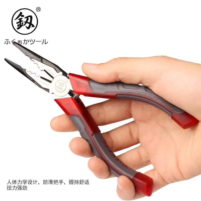 

Multi-Functional Pointed Pliers Tip Pliers Nose Pliers with Booster Spring Style 6-Inch FO-1204