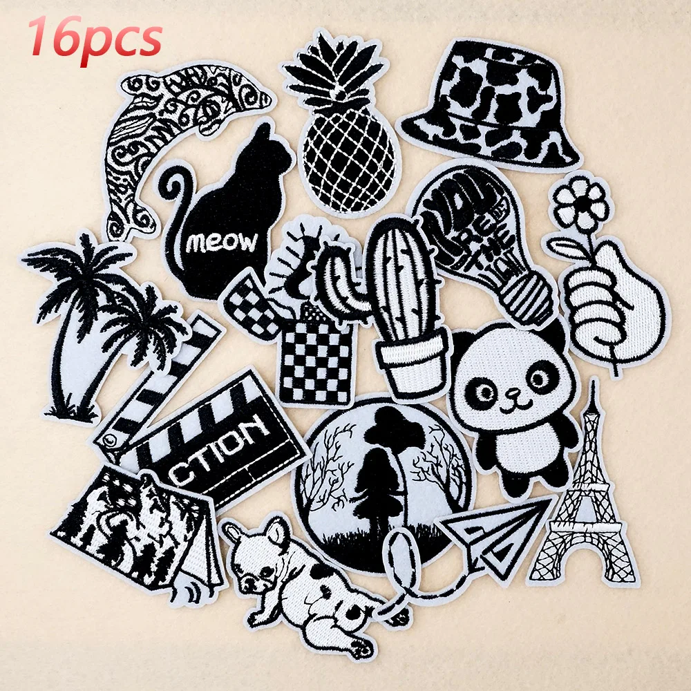 16Pcs/Lot Pineapple lighter Tent Patches Embroidery Applique Ironing Clothing Sewing Supplies Decorative HANDMADE Patch Parches