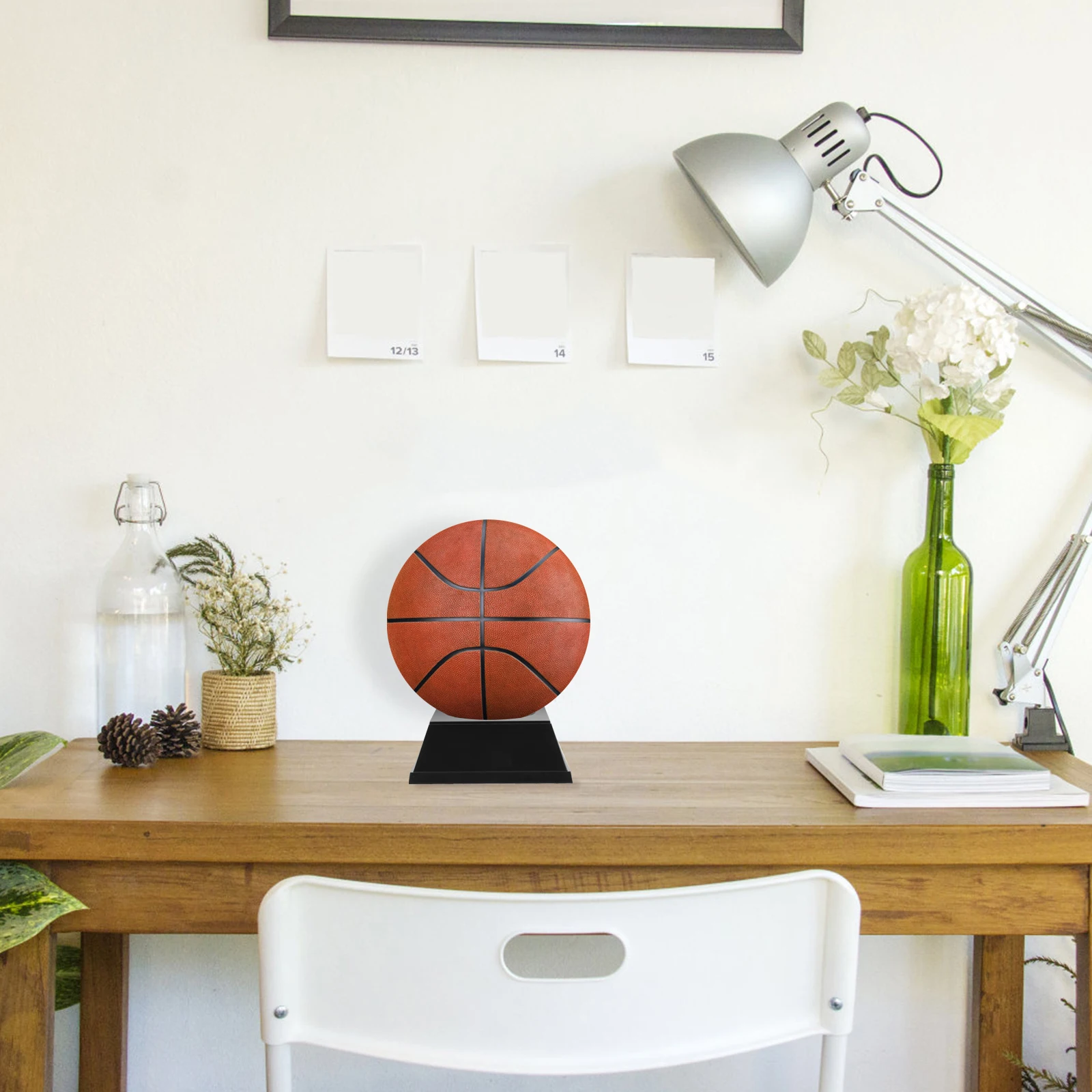 

Ball Table Display Stand for Basketball Volleyball Football Black Square Home Indoor Use Durable Plastic Official Size