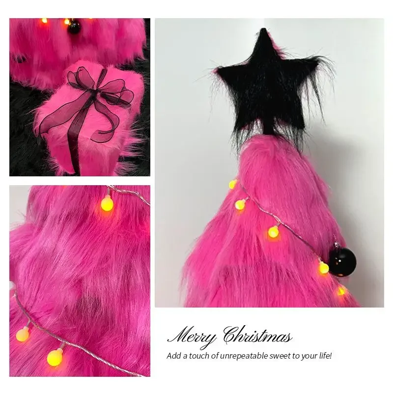 

Pink Christmas Tree Plush – DIY Large Living Room Ornament | High-End INS-Style Christmas Decoration