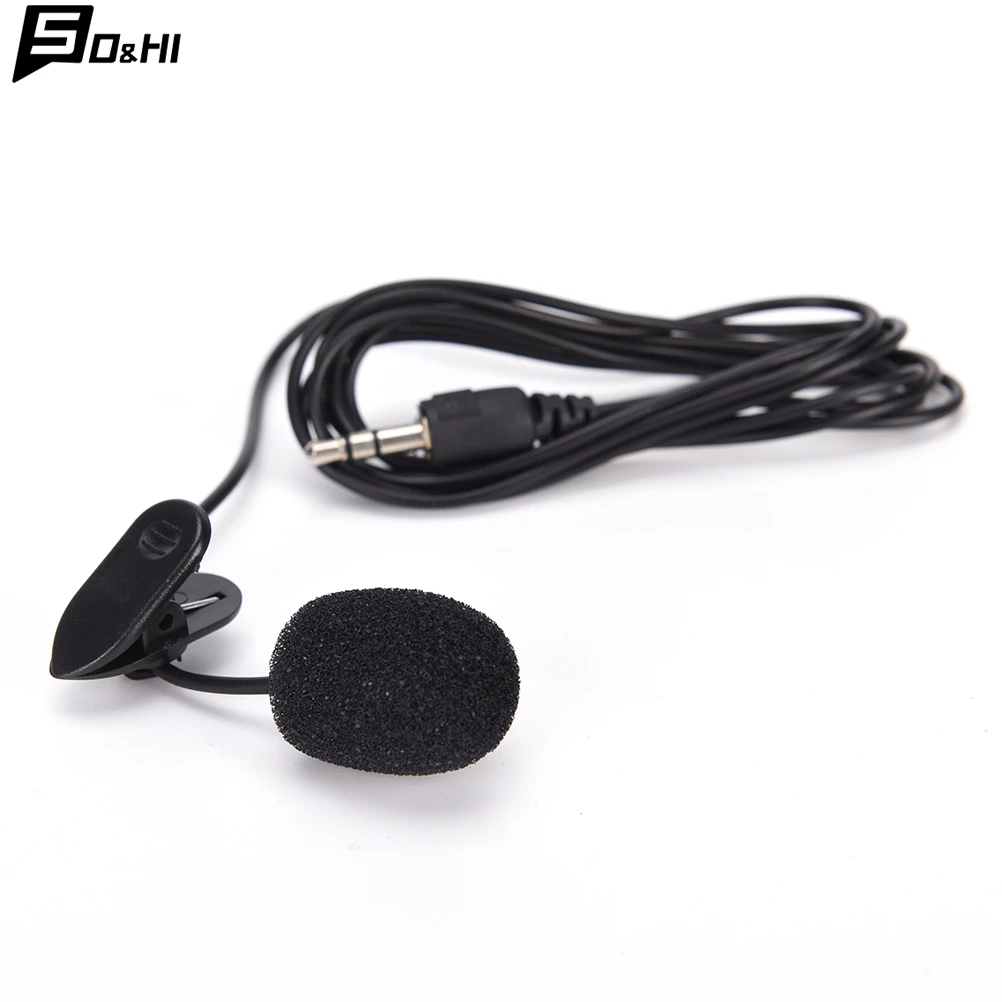 High quality mini 3.5mm hands-free mic microphone clip on lavalier lapel for pc laptop black