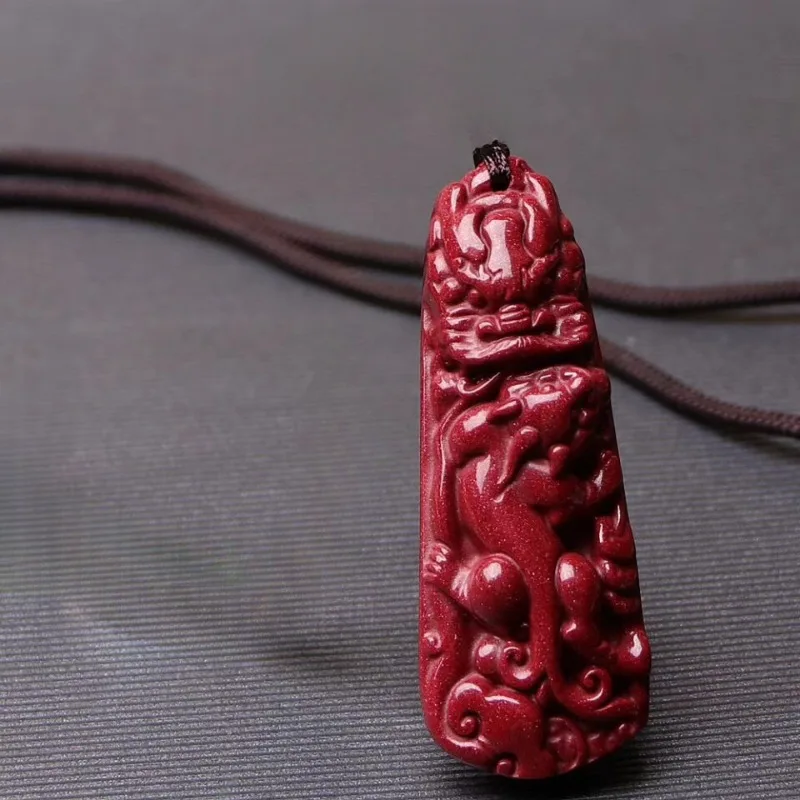 Cinnabar High Content Purple Gold Sand Pixiu Pendant Ancient Dragon Mansion Has A Dragon Pendant Natal Year Transfer Ornament