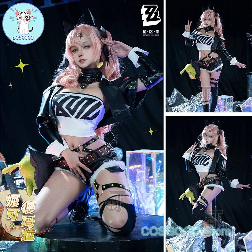 

COSGOGO Game Zenless Zone Zero Nicole Demara Sexy Full Set Cosplay Costume Halloween Outfits Women Anime Clothing Wig