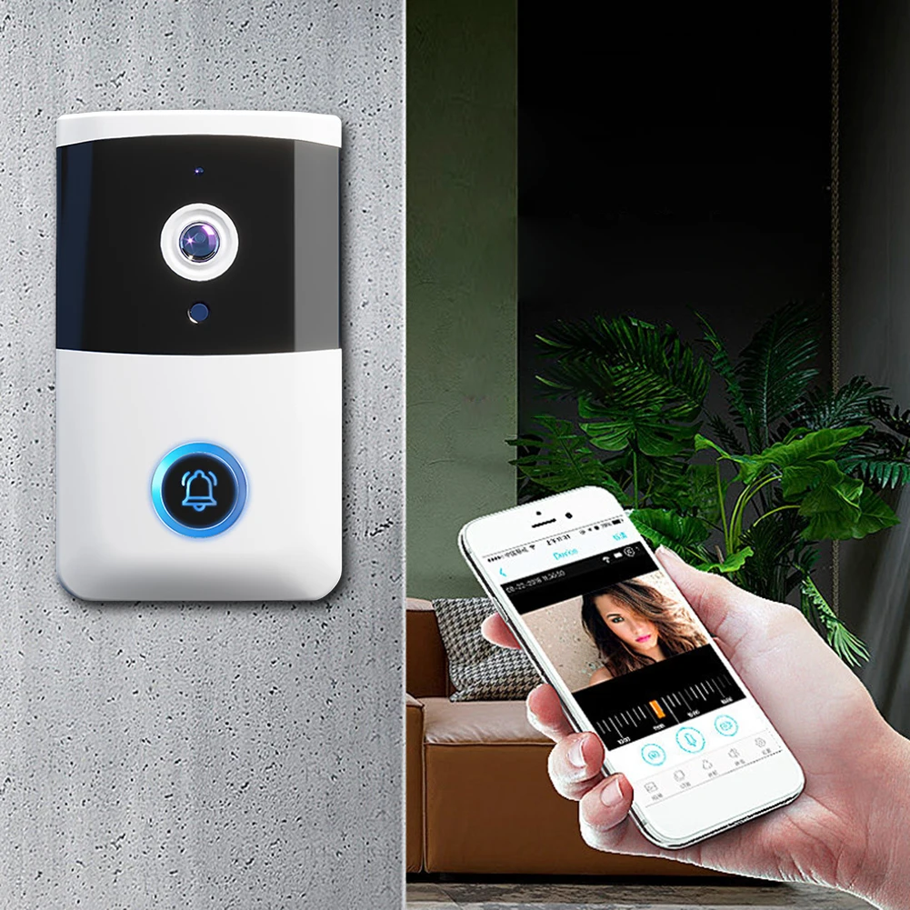 WiFi Wireless Video Doorbell IR Night Vision Visual Doorbell Two-way Audio Home Door Bell Home Security System