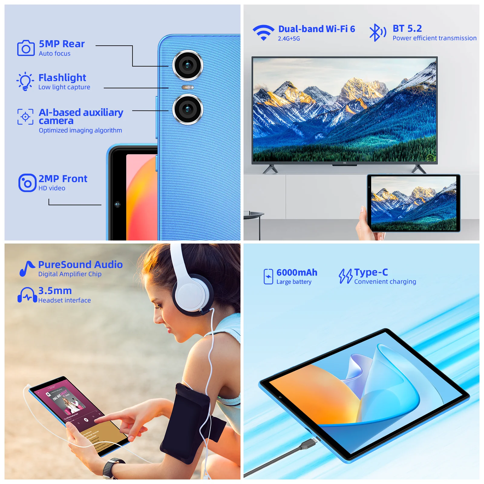 TECLAST P40S, Android 12 tablet, 10,1 inch, (6 + 6)12GB RAM, 128GB ROM, MTK MT8183, 8 cores, Mali-G72, 6000mah, 13MP + 5MP, support TF up to 1TB,