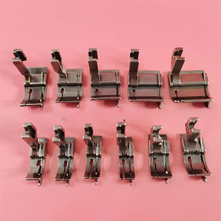 SP-18 Industrial Sewing Machine Flat Open Threadline Seam Allowance Presser Foot Left  Right Baffle Tangent Positioning