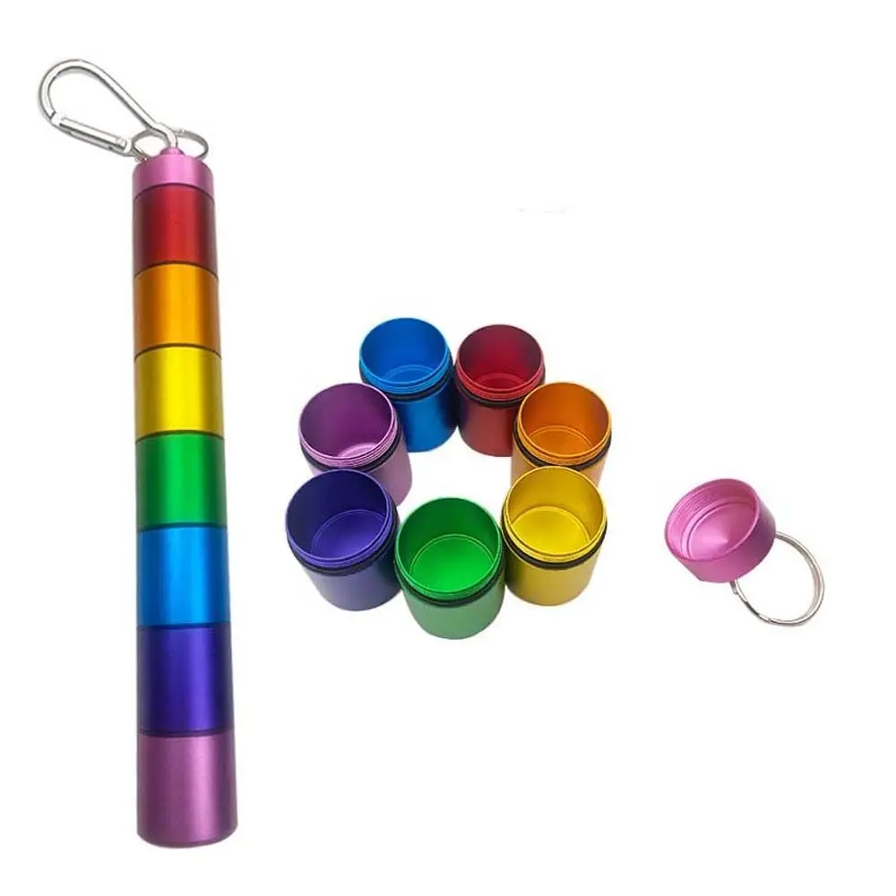 7 Days Keychain Strong Tightness Storage Container Vitamins Pill Box Weekly Pill Case Pill Dispenser Medicine Pill Box