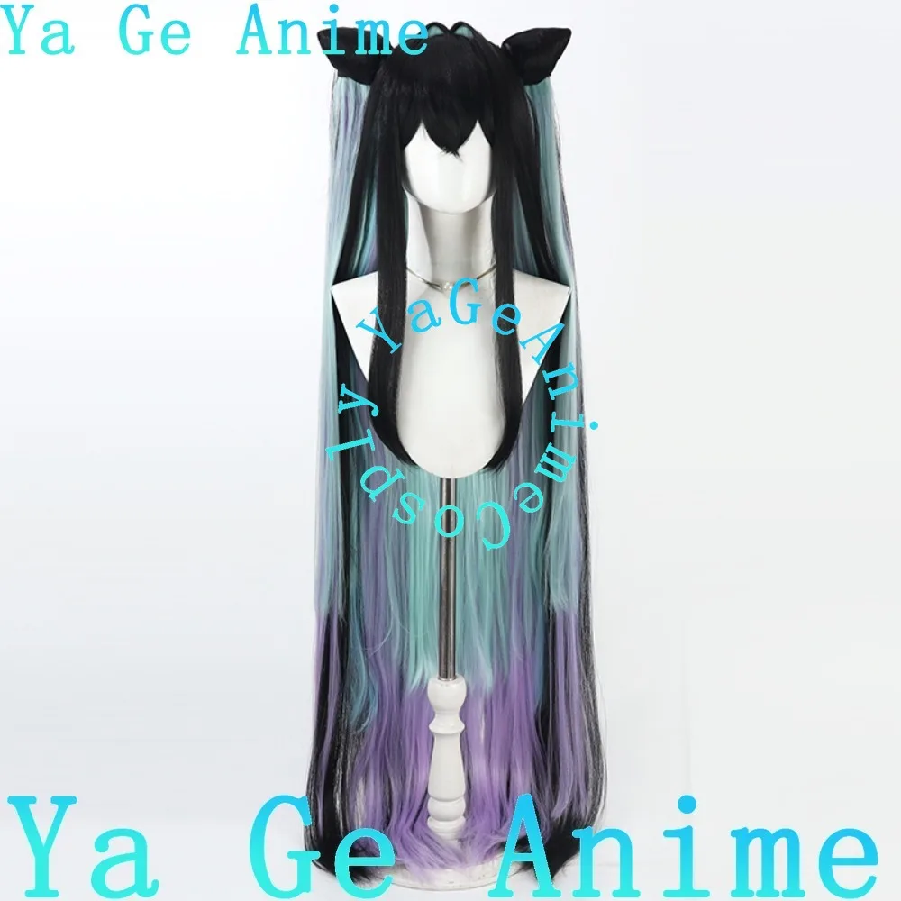 Perruque de Cosplay petite sirène, chignons détachables, dégradé de jeux d'anime, fête de carnaval d'halloween, cheveux synthétiques résistants à la chaleur