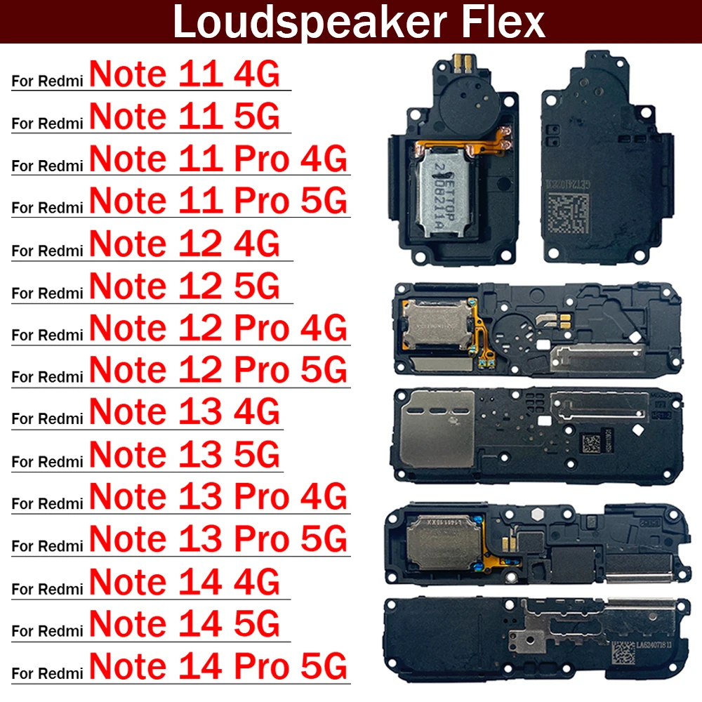 Loud Speaker Buzzer Ringer Loudspeaker Flex Cable For Xiaomi Redmi Note 11 11s 12 12s 13 14 Pro Plus 4G 5G