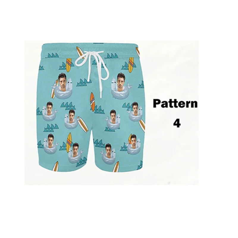 Summer Hawaiian 3D Custom Face Photos Printing Beach Shorts Women Fashion Streetwear Board Shorts Funny Y2k Swimming Shorts Men