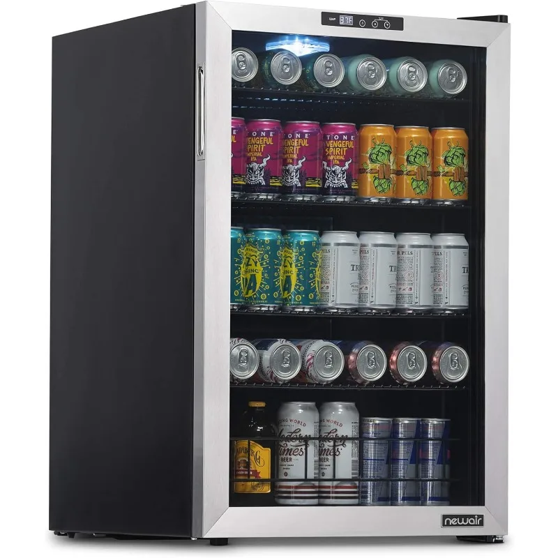 

Free Standing Glass Door Refrigerator Holds Up To 160 Cans,Cools Down To 37 Degrees Mini Fridge Organizer For Beer,Wine & Drinks