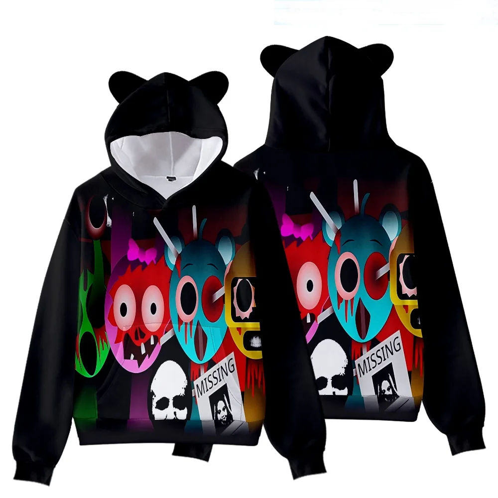 Sprunki Hoodie incredibox Wenda Pinki Sweatshirt Funny Cartoon Game Figure Graphic Raddy plush Clothes Costume For Kids
