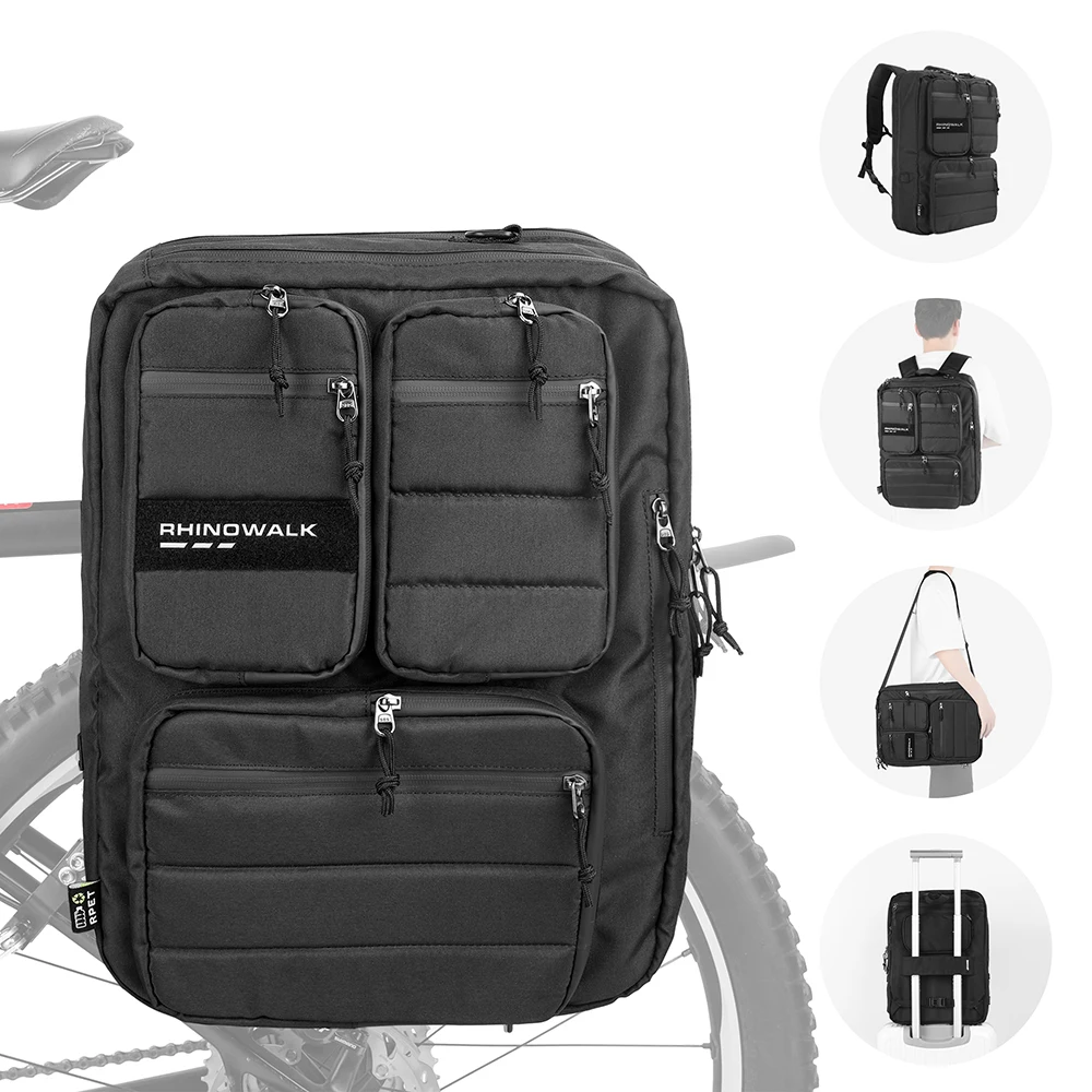 

25L Cycling Trunk Bag Waterproof Bicycle Luggage Rack Bag Rear Seat Bag Bike Pannier Bag Pack Travel Touring Grocery Bag