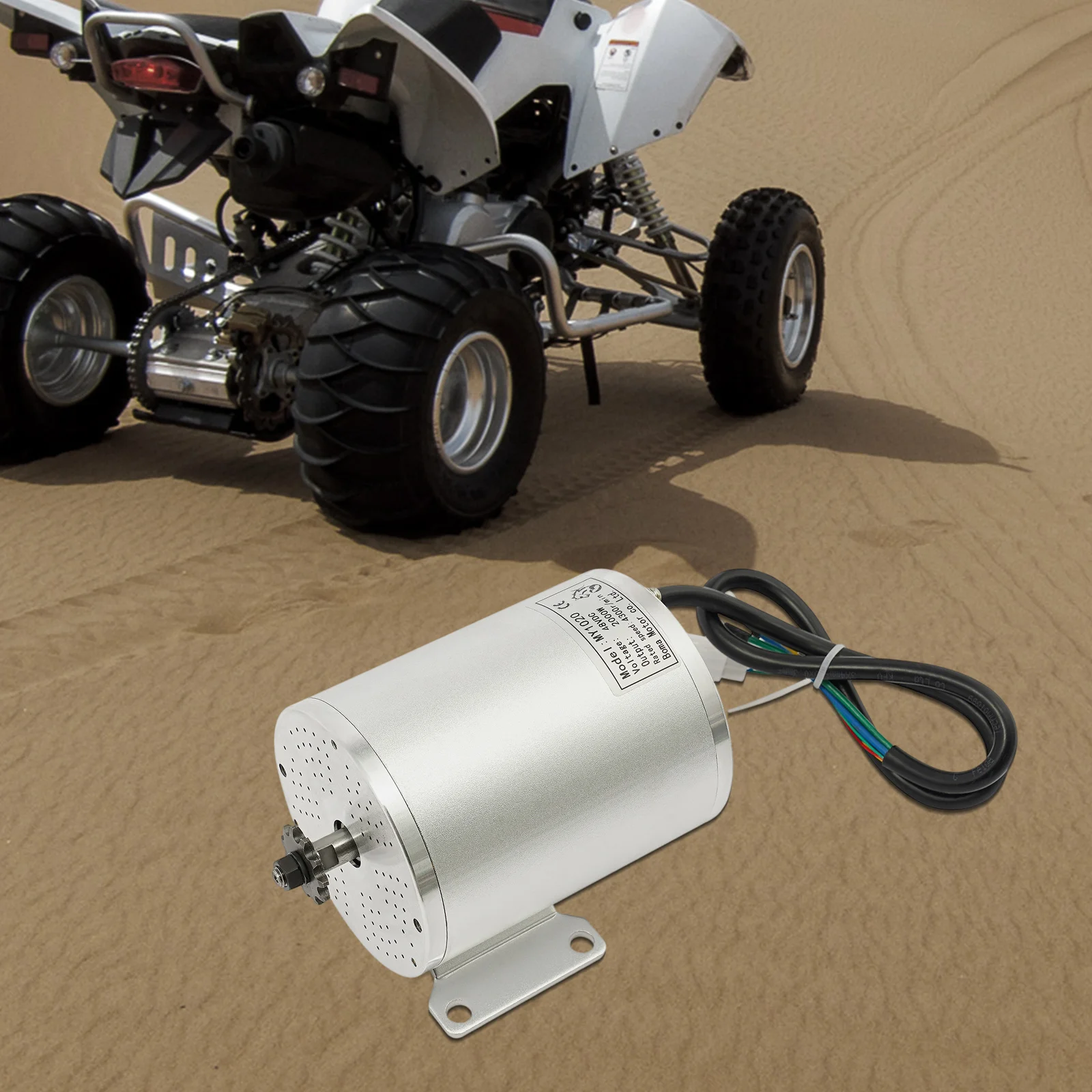 مجموعة محرك تروس بدون فرشاة 48 فولت 2000 وات عالية الأداء، 4300 دورة في الدقيقة مع محرك ووحدة تحكم وسلسلة محرك، لدراجة سكوتر كهربائية #2