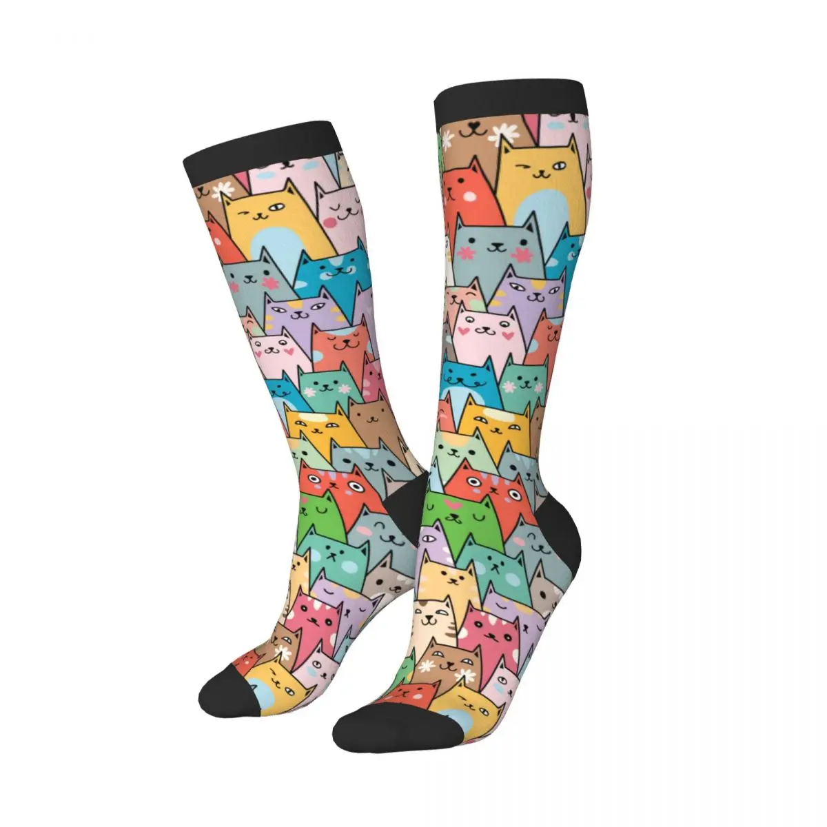 1 Pack Cute Kitty Cat Face Over-knee Long Socks Middle High School Socks