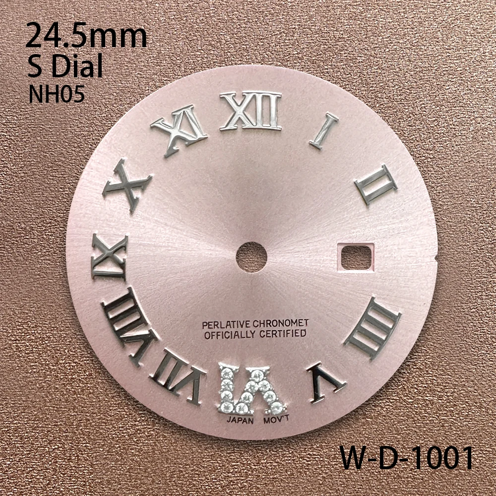 24.5mm S Logo Diamond Rome Dial Suitable For NH05 Janpan Movement Sunray Dial Watch Modification Accessories