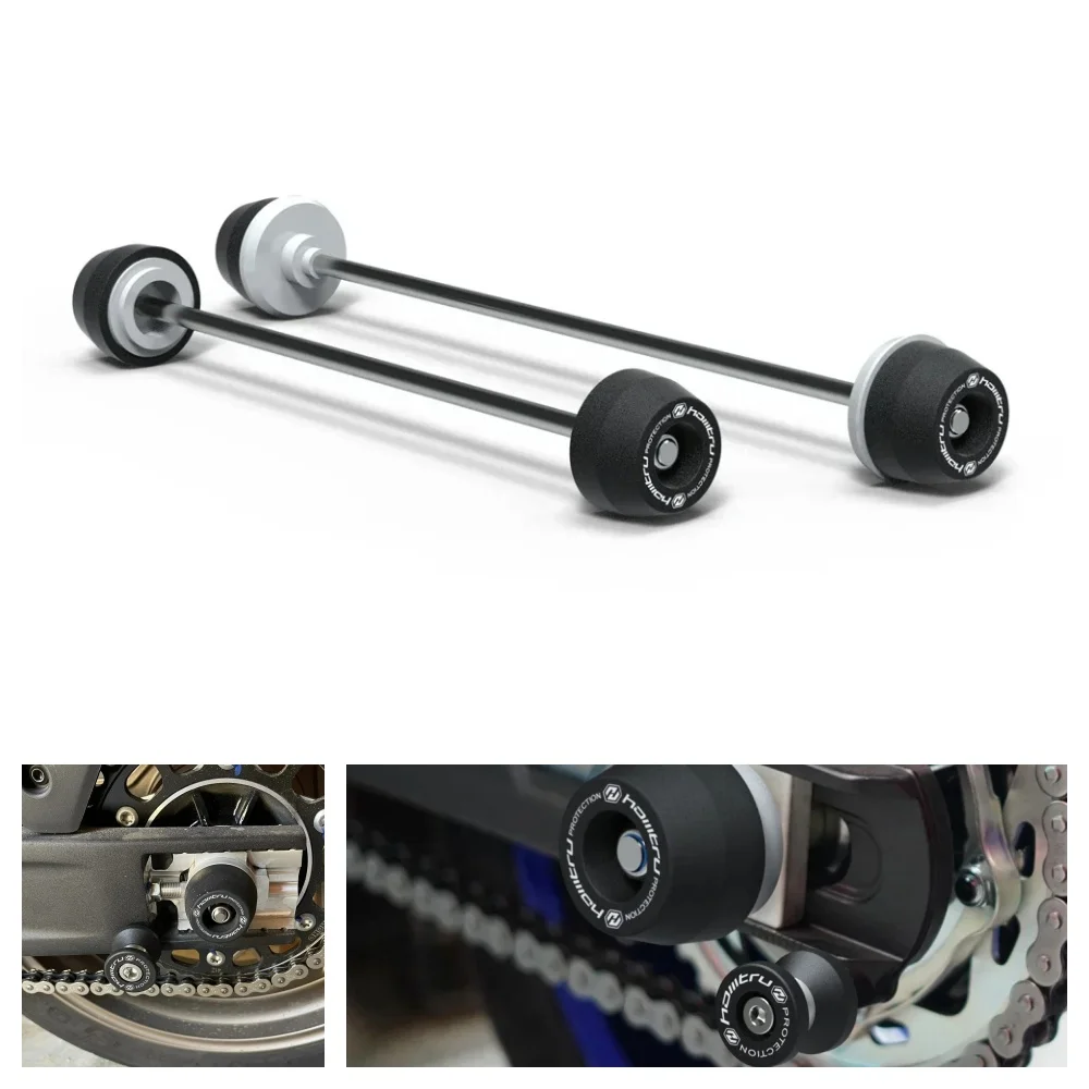 

For Yamaha YZF R7 2022 2023 2024 Rear Front Axle Fork Crash Sliders Cap Pad Motorcycle Wheel Protector Kit