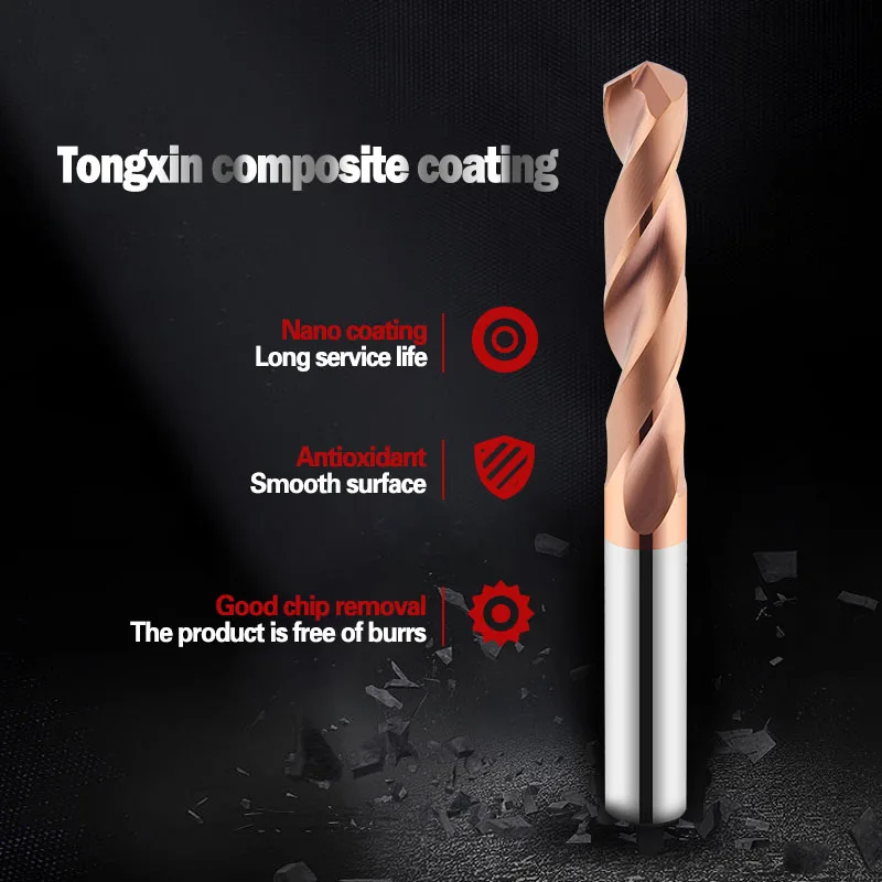 Chắc Chắn Carbide Máy Khoan Dài Dài Thép Vonfram Ốc Bông Che Lỗ Chế Biến CNC Carbide Máy Khoan Cho Thép Không Gỉ Kim Loại Nhôm Đồng