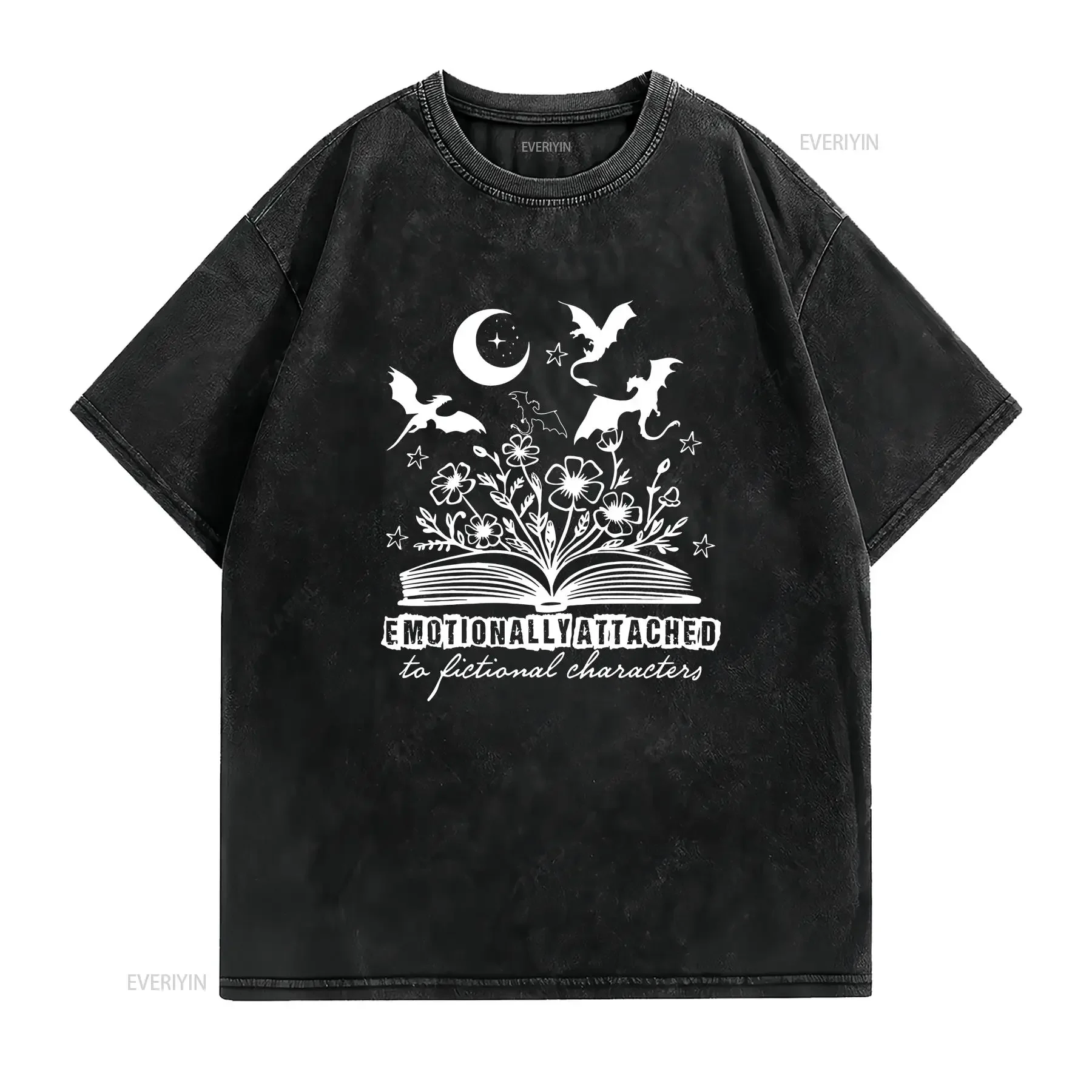 Emotionally Attached To Fictional Characters T shirt Fourth Wing Dragon Rider SweaT Book Lover Bookish vintage Washed homme