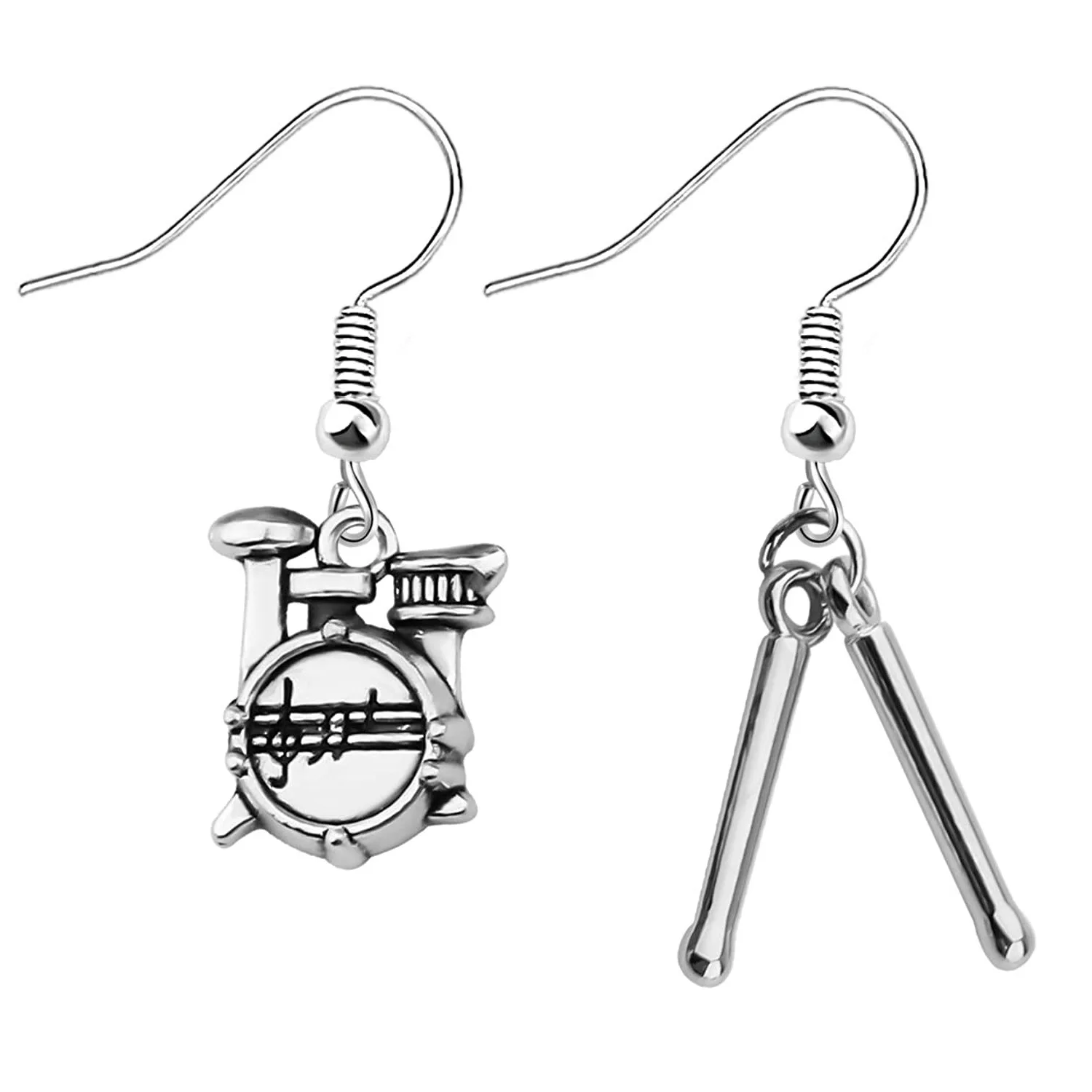 Pop Music Lovers Rock Drum Kit Earrings Unique Fashion Interesting Girl Women Jewelry Accessories Pendant Gift