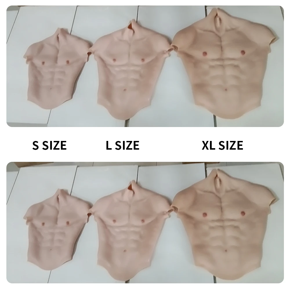 EYUNG Artificial Chest Men Crossdressing Silicone Muscle Bodysuit Male Muscles Cosplay Fake Muscle Silicone Chest False Chest