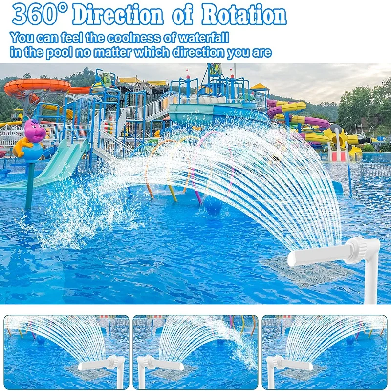 Waterfall Swimming Pool Fountain Swimming Pool Fish Pond Waterfall Fountain Adjustable Pool Decoration Cooling Spray For Garden