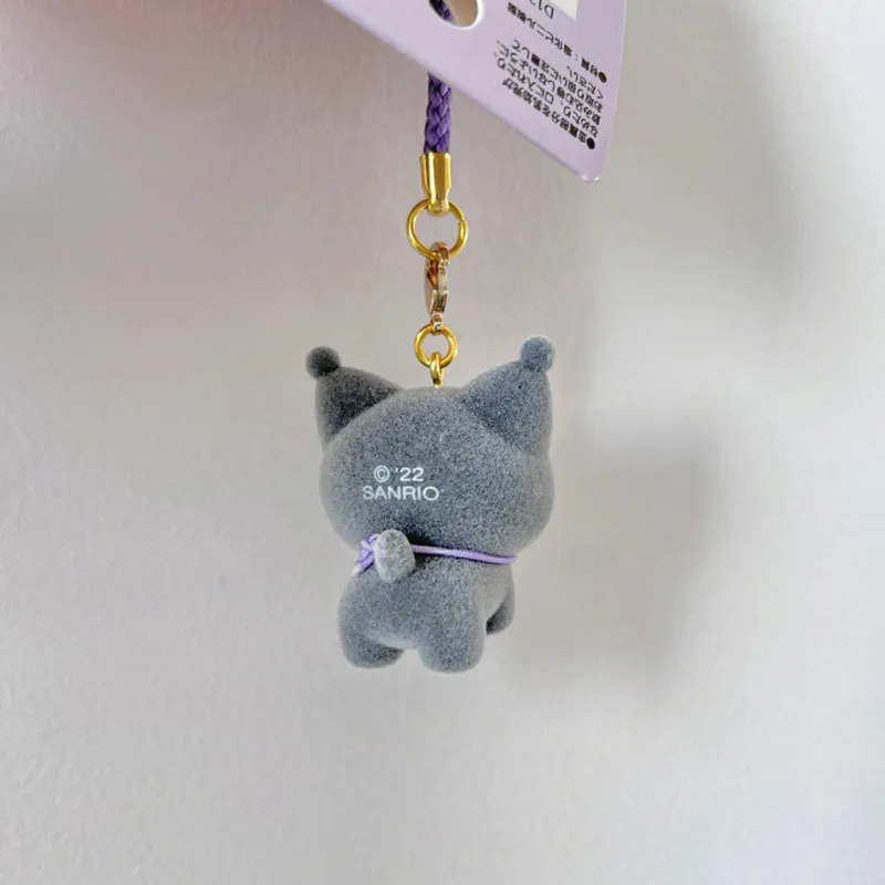 Porte-clés en peluche Kuromi pour sac à dos, accessoires de dessin animé, pendentif de voiture, jouets Kawaii, cadeau pour fille