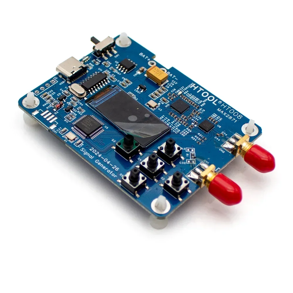 Generator sygnału RF MAX2871, zakres częstotliwości 23,5-6000MHz, zasilanie USB Type-C DC 5V, obsługa trybu punktowego/sweep.