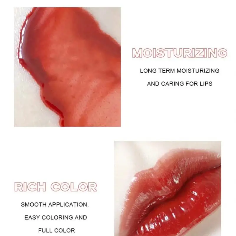 4PCS Hydrating Lip Gloss Set Long Lasting Waterproof Lipstick Vibrant Red Lip Tint Shiny Lip Glaze For Women Beauty