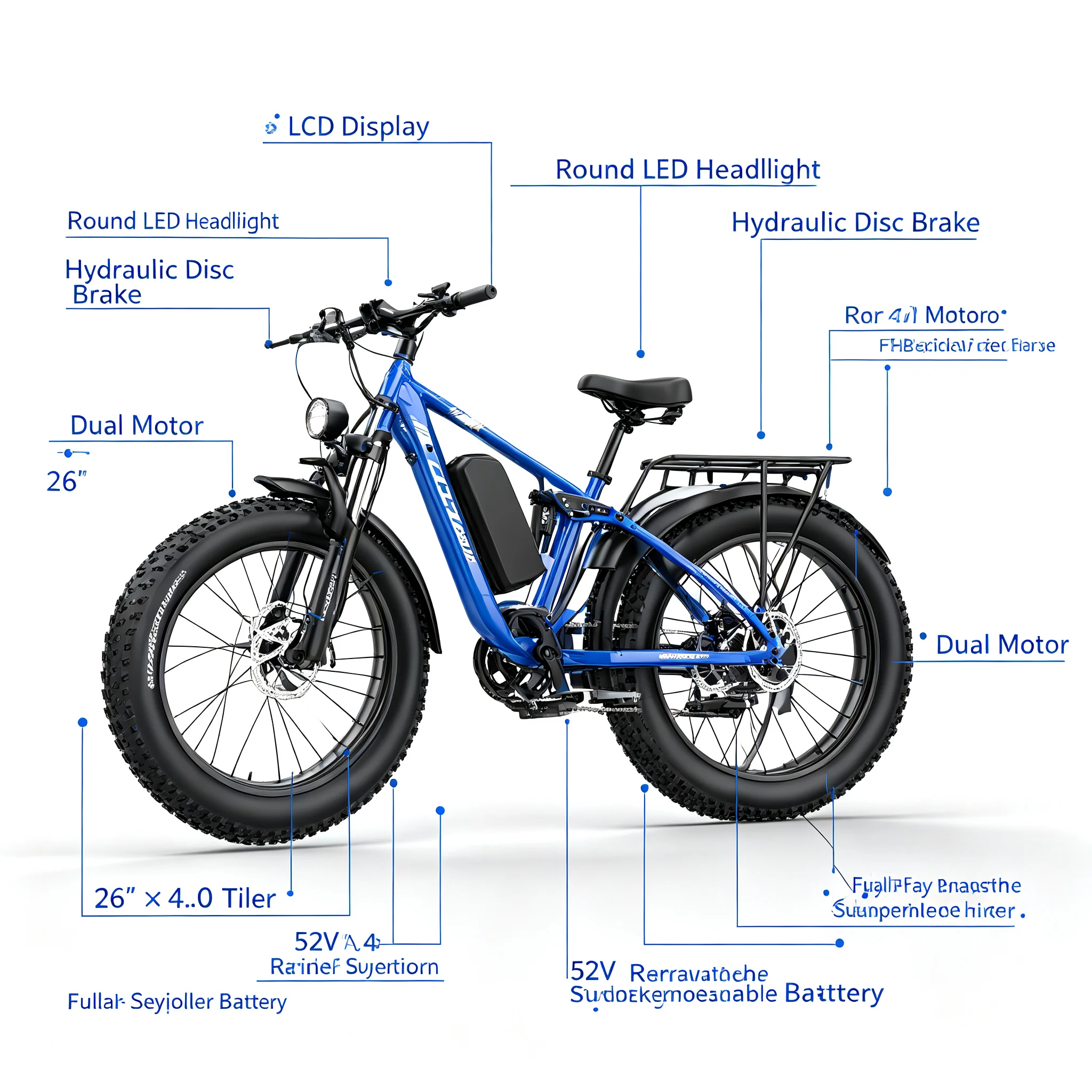 دراجة كهربائية COASTA CT8 زرقا - مراجعة Road Bike Tire وسعره