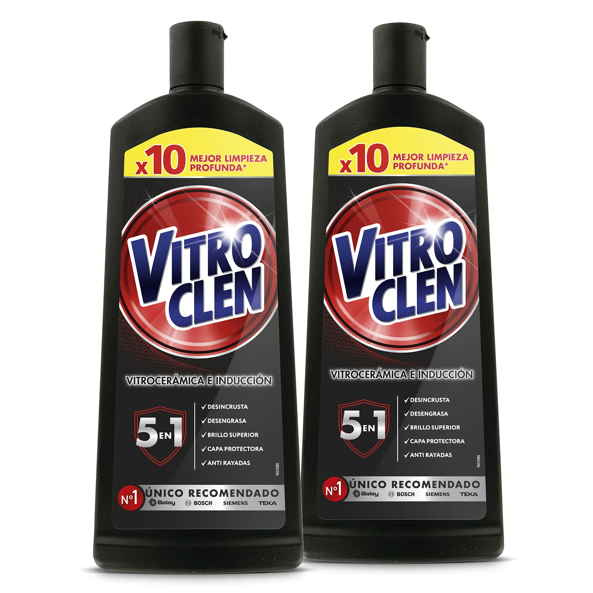 Vitroclen - Limpiador de Vitrocerámica Crema, Pack 2x450 ml, Limpieza Profunda, Desengrasante, Brillo Superior