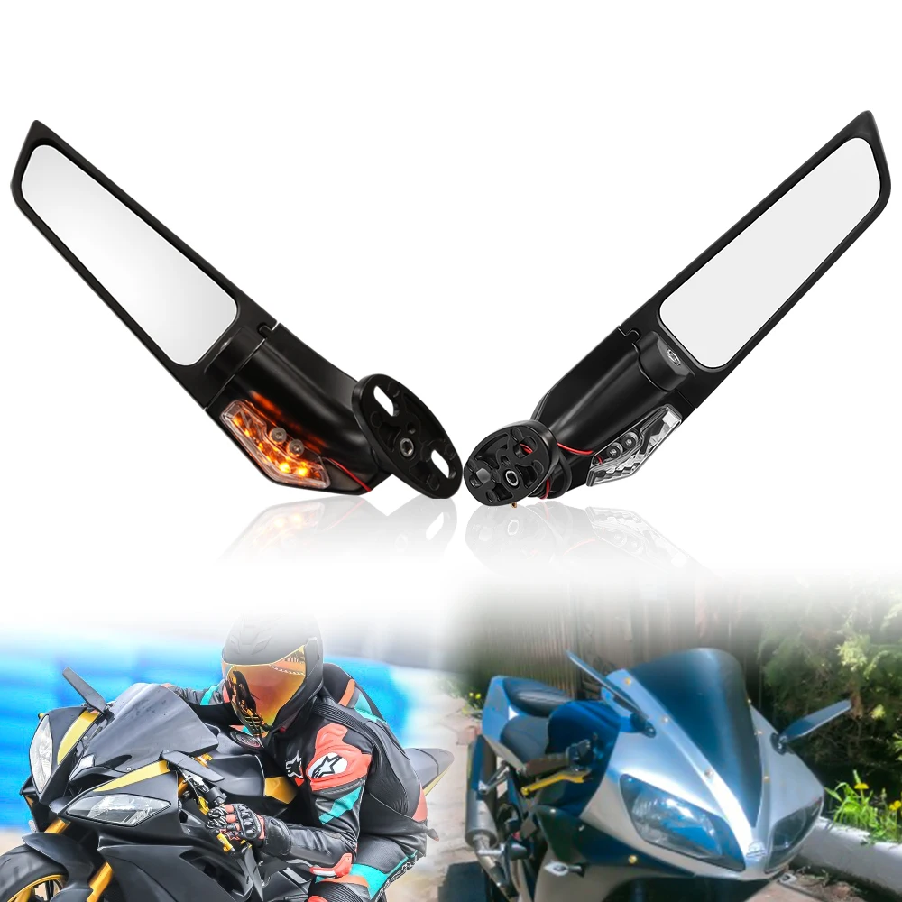 

For Suzuki GSXR 600 750 1000 GSX1300R GSX650F GSX-R Motorcycle Mirror Modified Wind Wing Adjustable Rotating Rearview Mirror