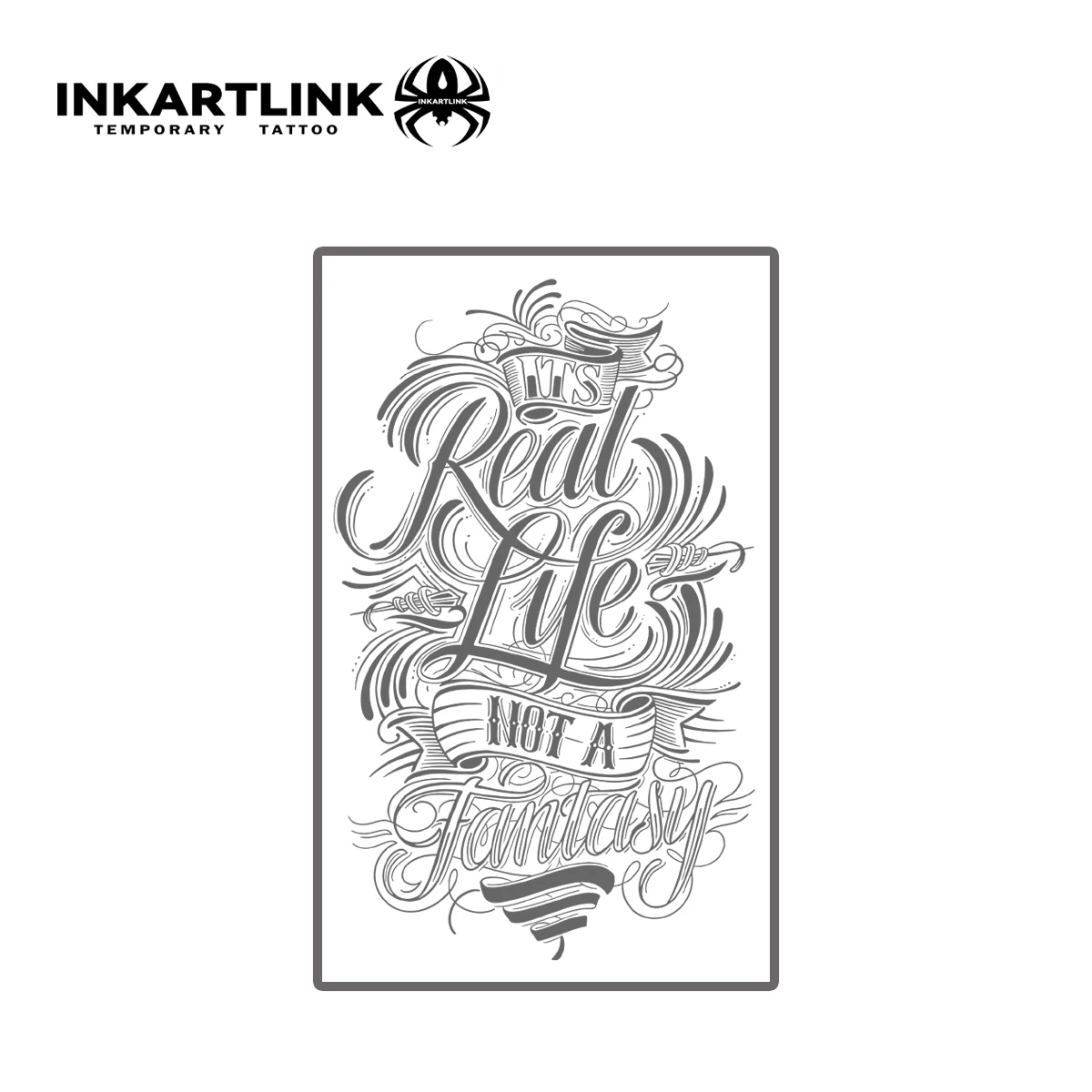 Floral Calligraphy temporary tattoo sticker, waterproof magic tattoo, lasts to 15 days fake tattoo, semi permanent tattoo