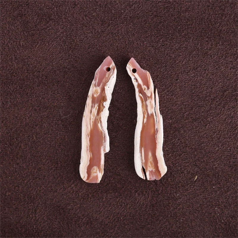 Natural Pink Opal Long Strip Earring Beads for Jewelry Making, Handmade Natural stones beads