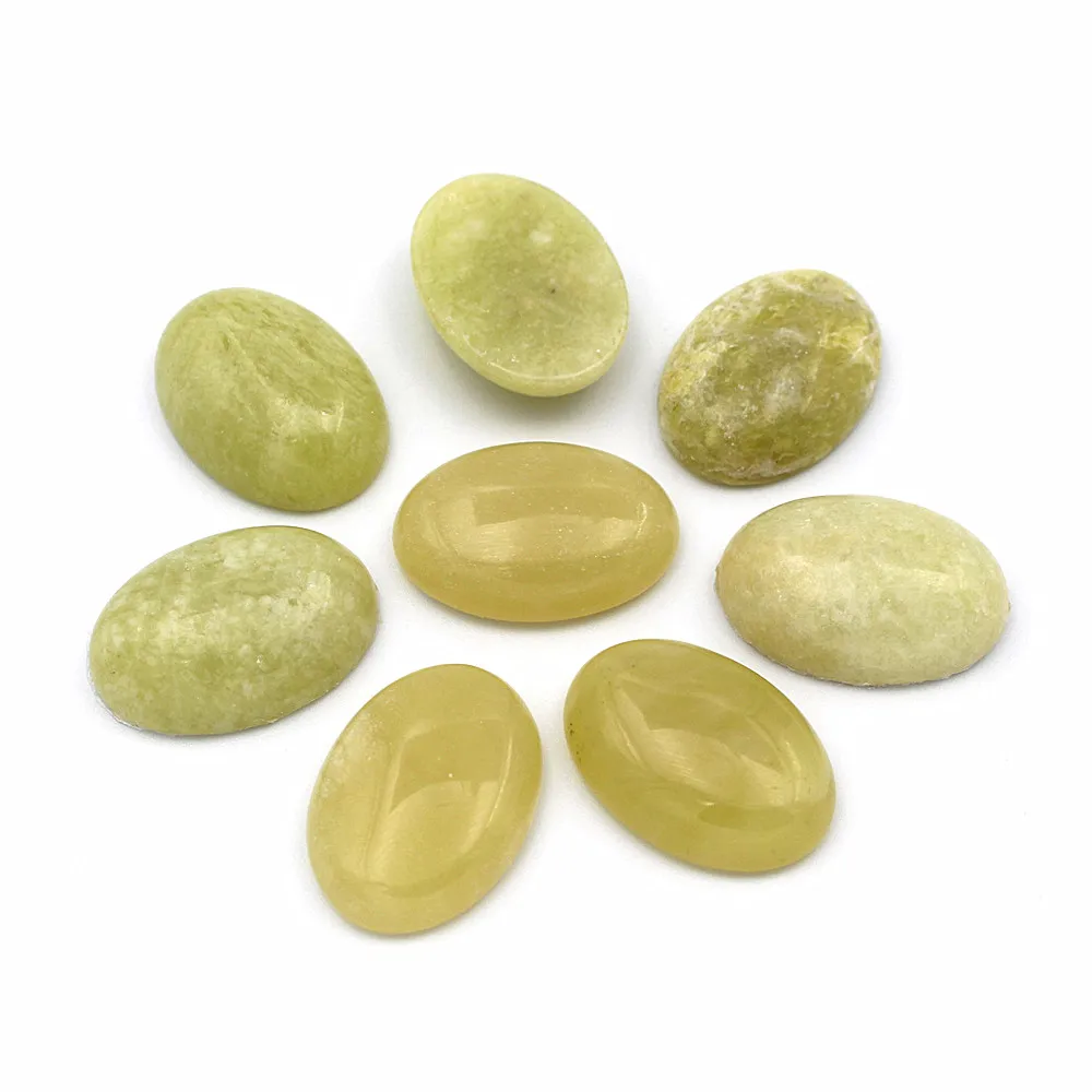 12pcs 13x18mm Oval Stone Cabochons Natural Agate Amethyst Crystal Howlite Turquoise Jasper Stone CABs Flat Back Ring Face