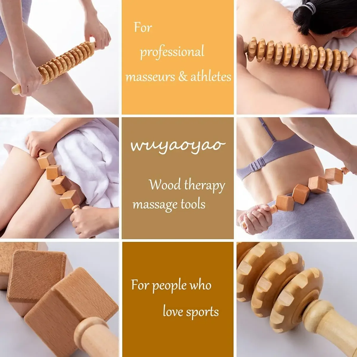 Maderotherapy Kit For Reductive Massager Body Sculpturing Anti Cellulite Maderoterapia Massage Tool Colombian Wood Therapy Tools