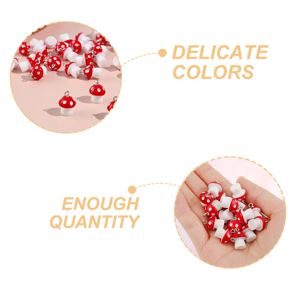 

20Pcs Cute Mushroom Pendant Charms Mini Resin DIY Necklace Earrings Jewelry Making Small Charms for Bracelets Bulk