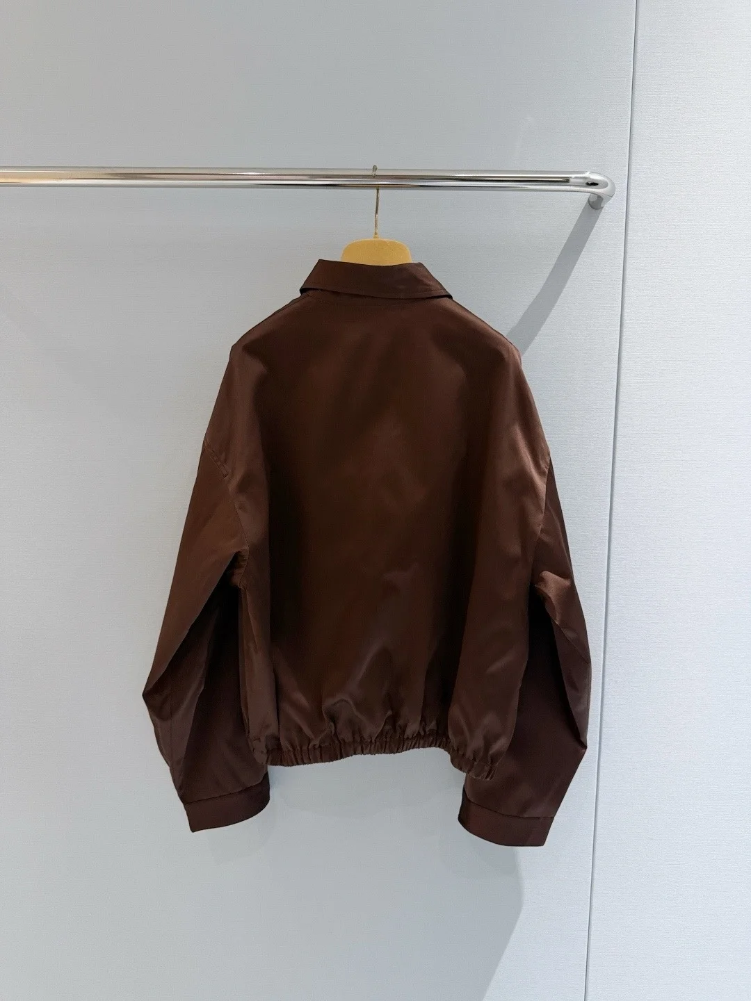 Luxurious Brown Mulberry Silk Shacket Women Satin Sheen Minimalist Italian Chic Relaxed Fit Elegant Jacket
