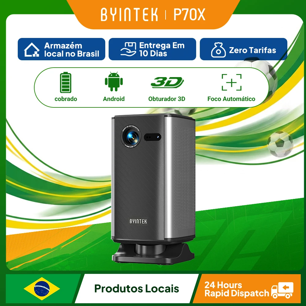 Byintek P70X Book 1 - Projetor DLP Portátil 300 ANSI