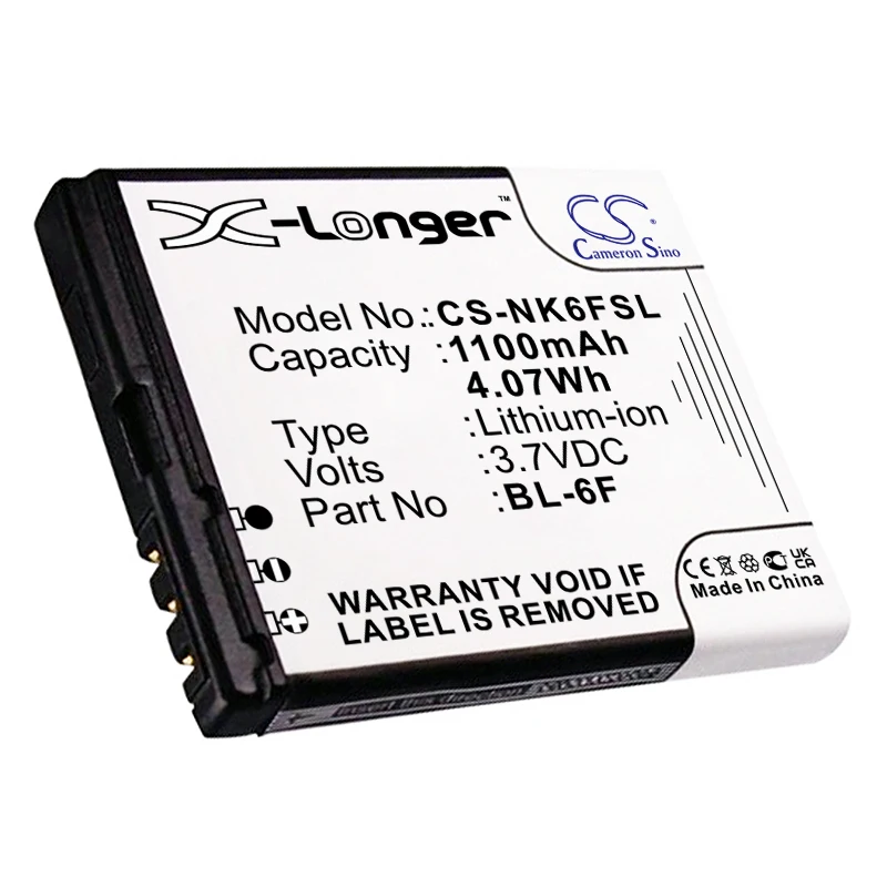 Li-ion Mobile, SmartPhone Battery for BLU,VIBO,Nokia,3.7v,1100mAh,A688,Cubo,N95 8GB,N78,N79,N6F10T,BL-6F