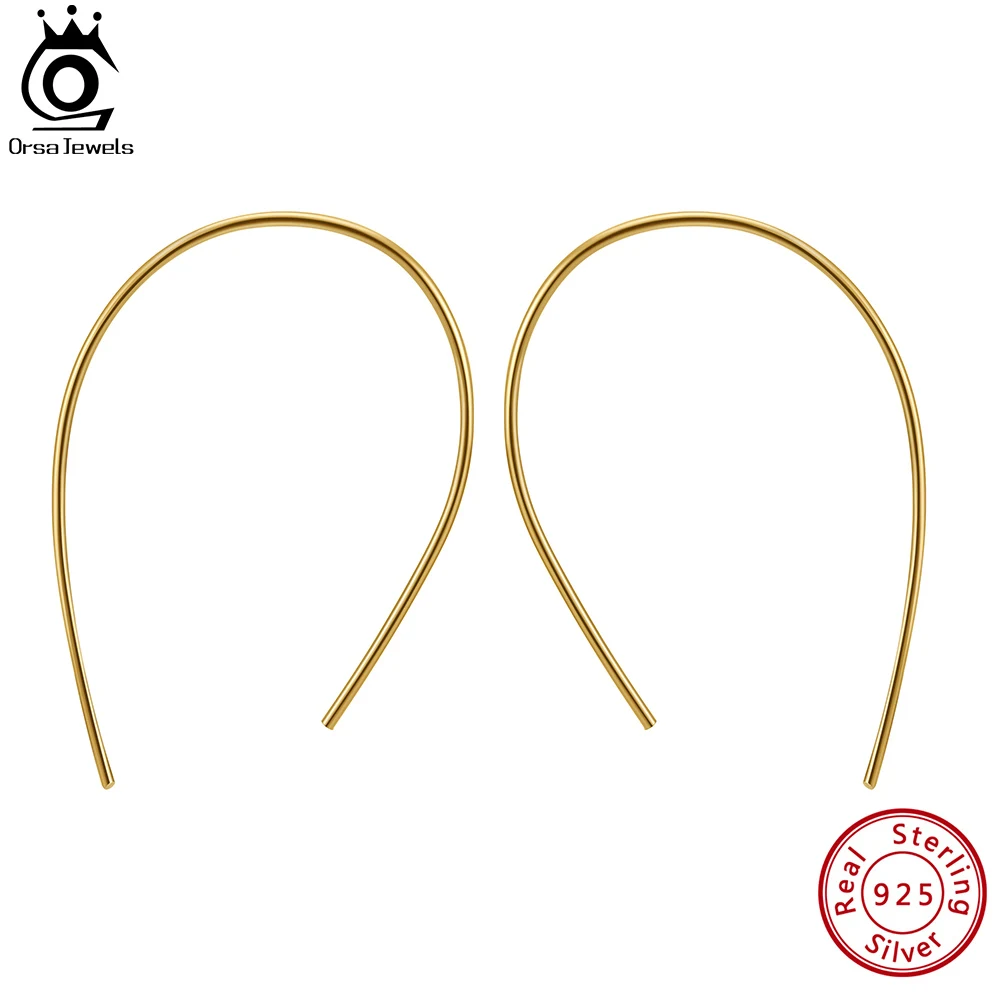 ORSA JEWELS Long Tassel Line Drop Earrings for Women 925 Sterling Silver Chain Drop Ear Line Fashion Wedding Party Jewelry EQE60