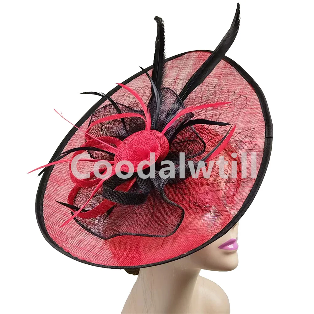 Big Derby Chic Fascinator Wedding Headpiece Large Elegant Women Church Party Millinery Cap Ladies Occasion Show Chapeau Cap