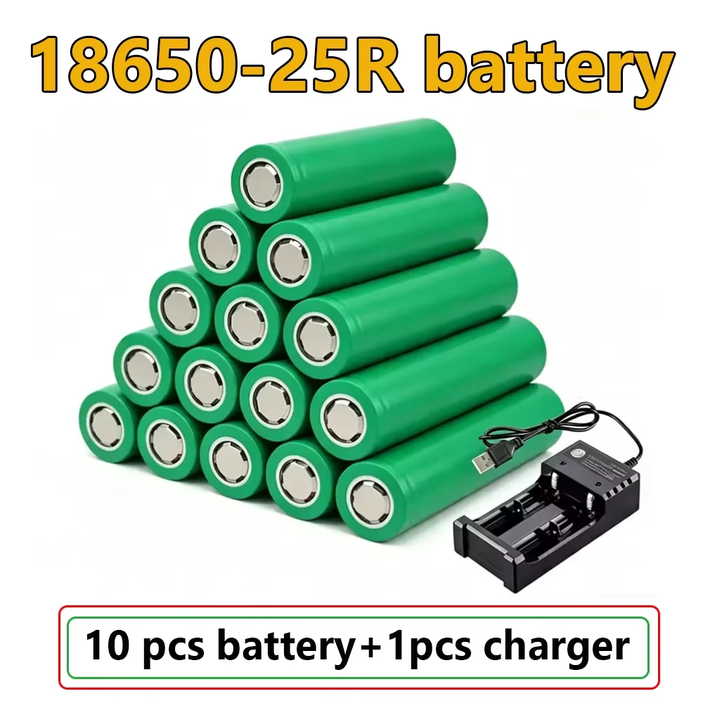 100% Original INR18650 25R 1865 2500Mah 3,7 V 18650 Batterij Lithium-Oplaadbare Batterijen Hoge Stroom Ontlading 20A Power Cell