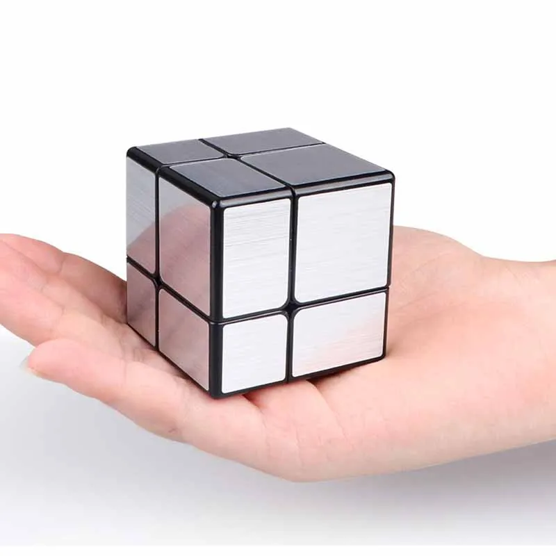 Cubo mágico de espelho criativo para estudantes, segunda ordem, prata e ouro, Kids Puzzle Toys, Presentes