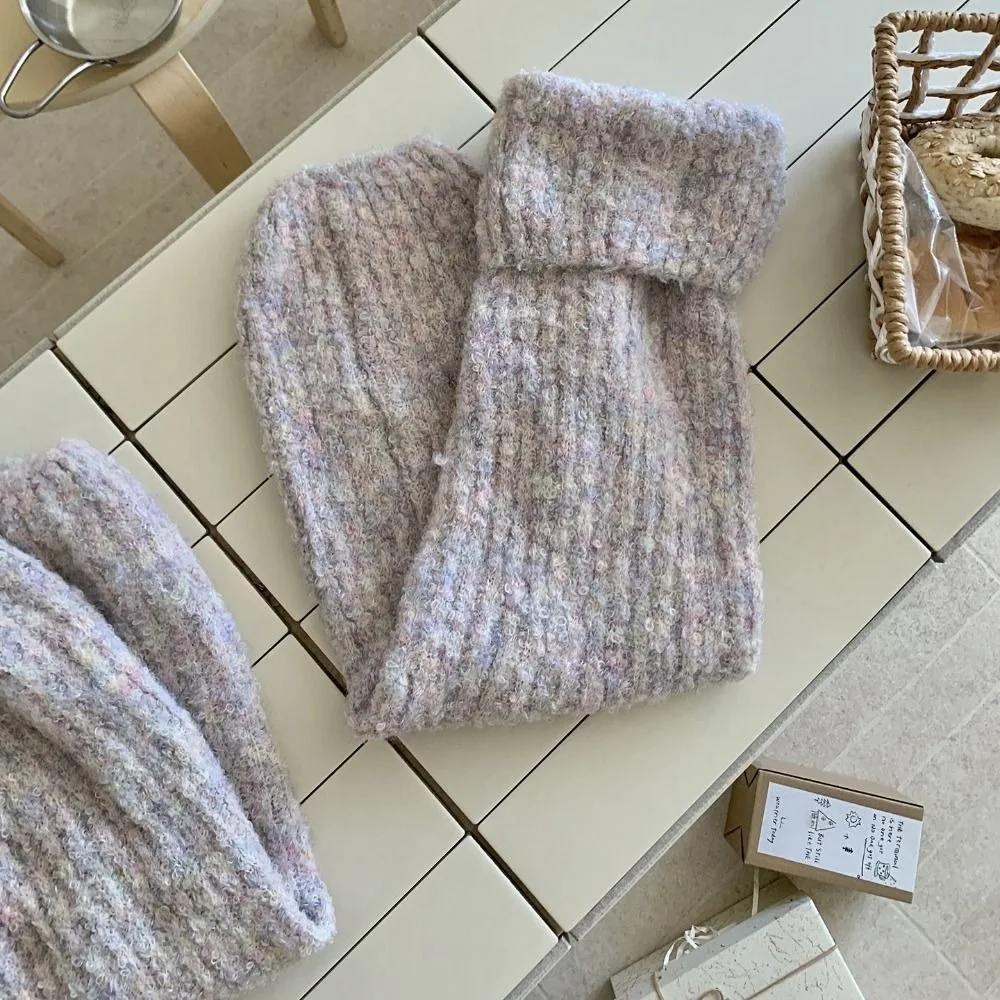 

Fashion Thick Warm Winter Leg Warmers Y2K Foot Cover Kinted Leg Warmer Lolita JK Kawaii Knit Long Stockings Streetwear