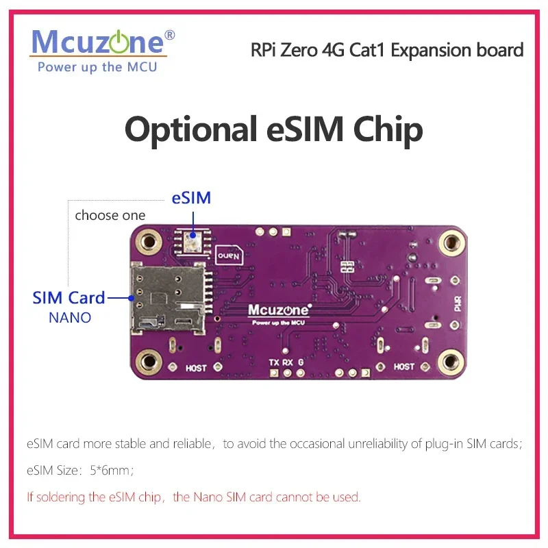 Raspberry Pi Zero 4G Cat1 Expansion board Probes for power supply and communication,  no USB cable required, saving space!