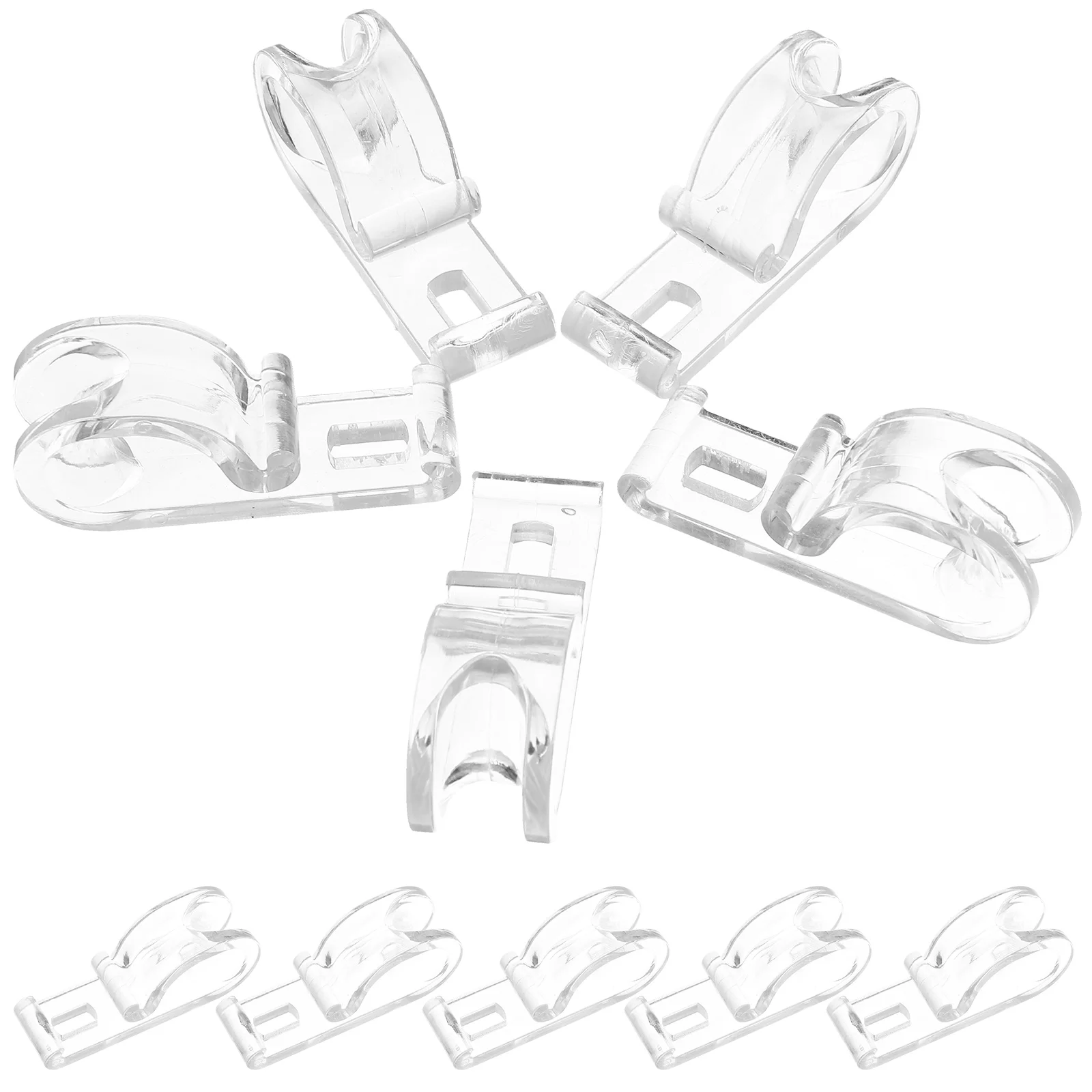10 Pcs Curtain Fixing Hooks Roller Blinds Clear P Clips Accessories Drapery Hooks Plastic Roller Blinds Fixation Soft Sheer